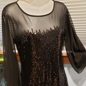 Black sexy sequined short dress!